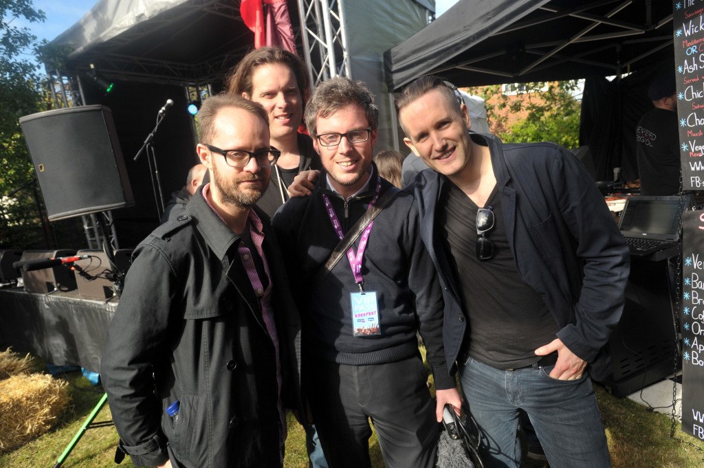 Absolute Radio Breakfast Show broadcasting from Ash, Surrey, with the band Ash performing after a competition was won by a local listener. James Chapple with Ash